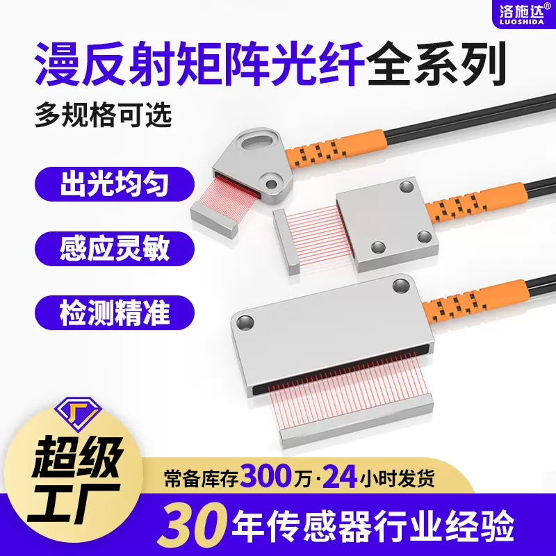 矩形矩阵光纤传感器区域检测漫反射感应开关对射光电开关光栅光幕