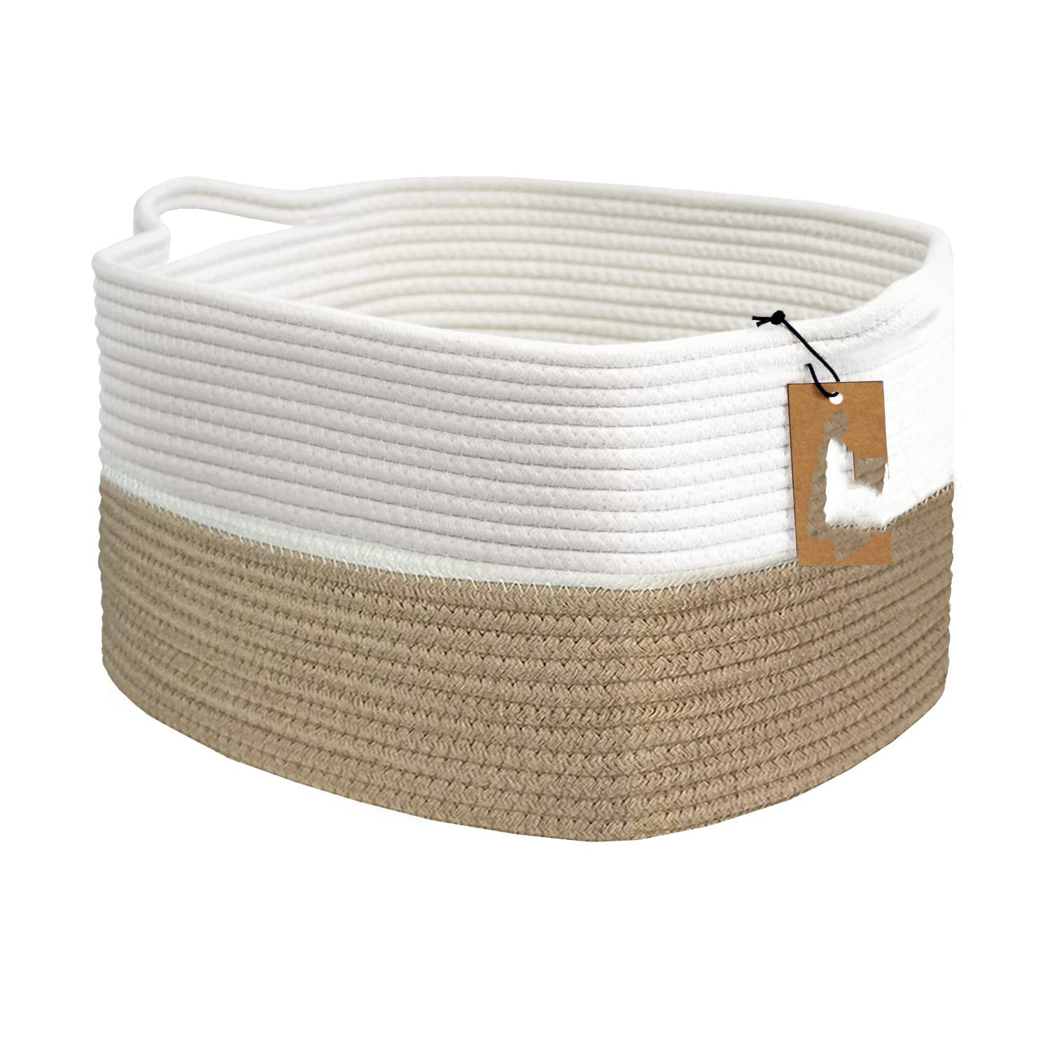 Amazon Hot Sale Cesta de ropa sucia de cuerda de algodón casera gran Cesta de almacenamiento de algodón Cesta de juguetes Cesta de almacenamiento