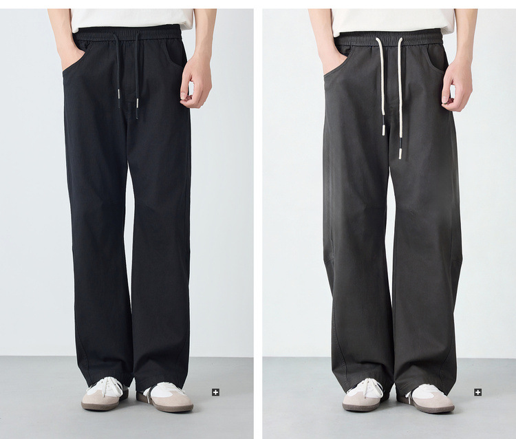Quần dài nam ống rộng phong cách Mỹ casual — đen chi tiết 13