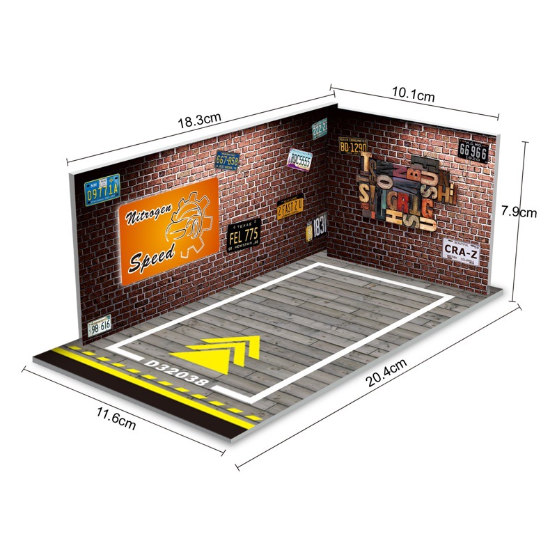 Aleación modelo de coche 1:32 y 1 relación 24pvc subterráneo estacionamiento edificio modelo iluminación en vivo escena Decoración