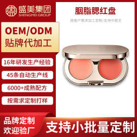 双色腮红高光修容粉饼粉不易飞粉腮红自然裸妆腮红OEM贴牌代加工