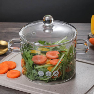 Large Capacity transparent borosilicate glass pot soup pot household glass pot food supplement soup stew pot noodle milk pot