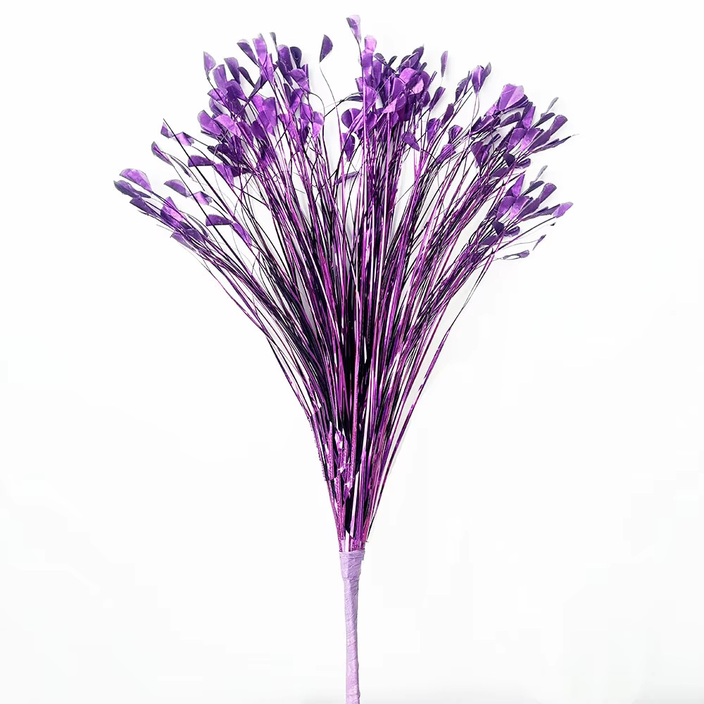 Fábrica directa flores artificiales brillantes de color pavilón plantas accesorios de diseño de flores de caña hojas de cebolla hierba decoración de boda image 11