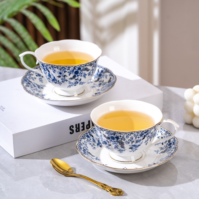 Lanlianhua European Bone China Coffee Cup and Saucer High-End Exquisite Ceramic Coffee Cup Female British Afternoon Tea Tea Set Lanlianhua European Bone China Coffee Cup and Saucer High-End Exquisite Ceramic Coffee Cup Female British Afternoon Tea Tea Set