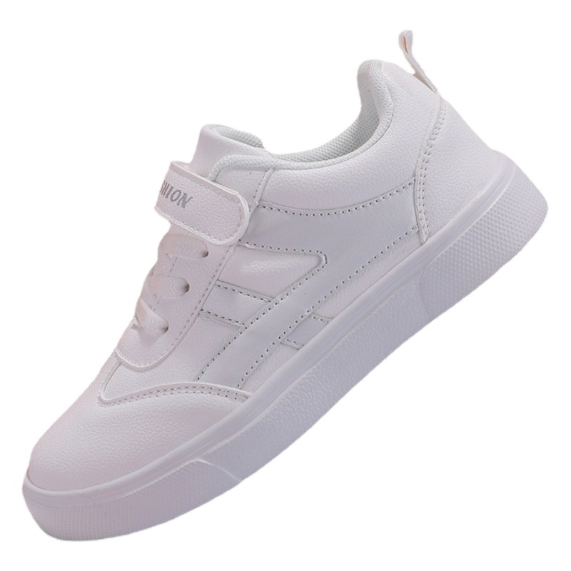 Zapatos blancos para niños zapatos de tablero para niños primavera y otoño nuevos niños medianos y grandes zapatos de cuatro estaciones para niñas zapatos blancos de Campus de fondo suave a prueba de agua