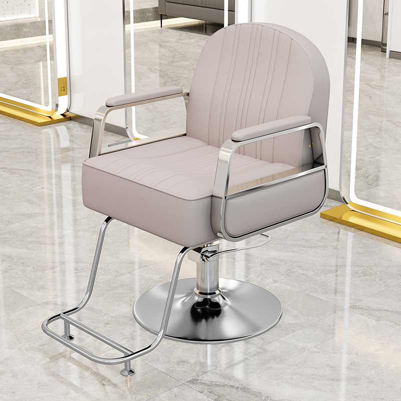 Disco de galvanoplastia de reposabrazos de cuero blanco beige y plata