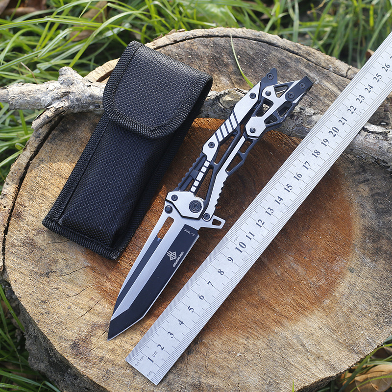 机械折叠刀高硬度野营战术生存折刀户外防身随身开刃求生工具钢柄