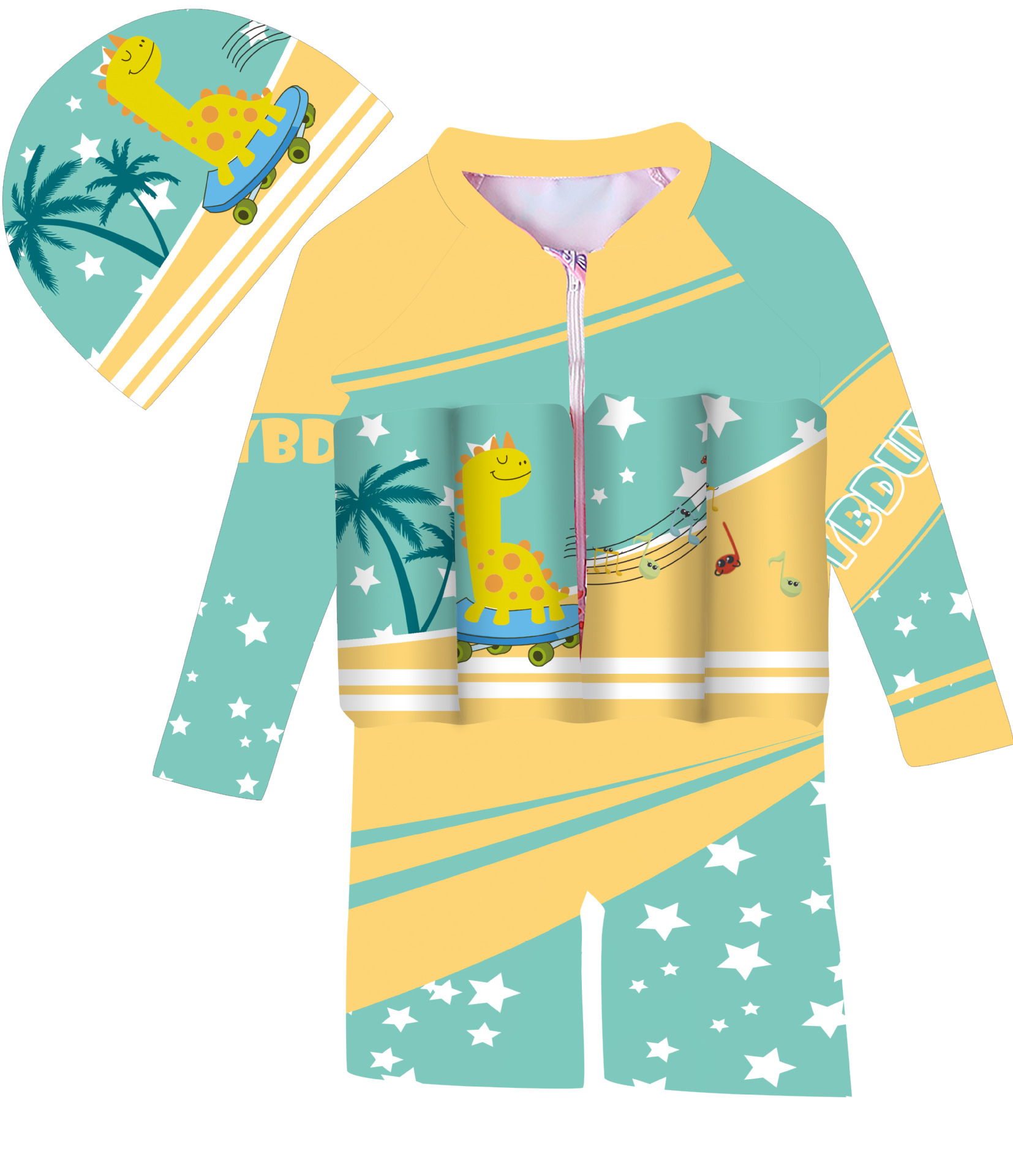 D2390-23MZ Skateboard Dinosaur