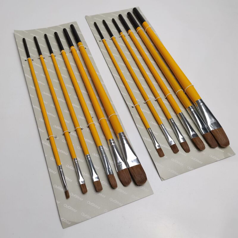 Factory sales 826 Oil Brush wolf hair gouache polypropylene fan-shaped round head pigment pen single number double number 6 pieces suit