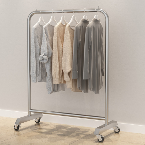 Stainless steel floor-standing double-layer display props center island for children's clothing store shelves, factory wholesale