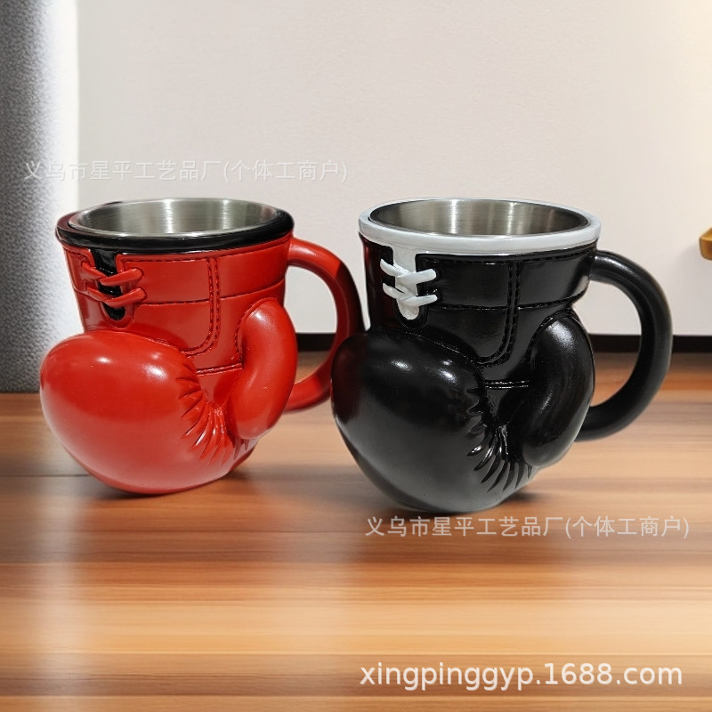 Cross-Border Popular Creative Boxing Glove Mug, Fitness Gloves, Resin Crafts, Desktop Ornaments, Travel Souvenirs