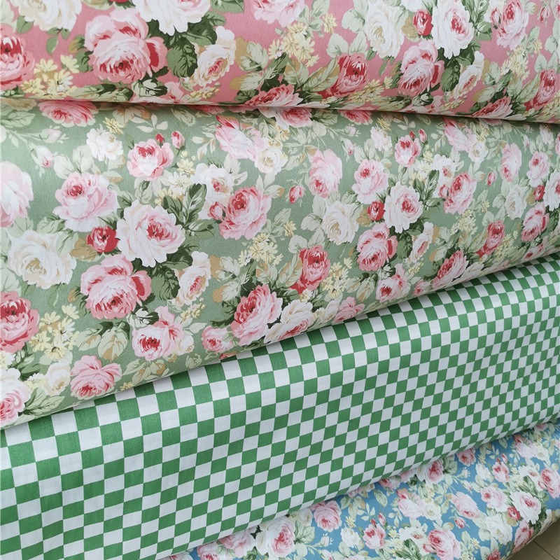 大花全棉斜纹床品面料 宝宝纯棉服装裙子布 DIY手工布料 老外喜欢