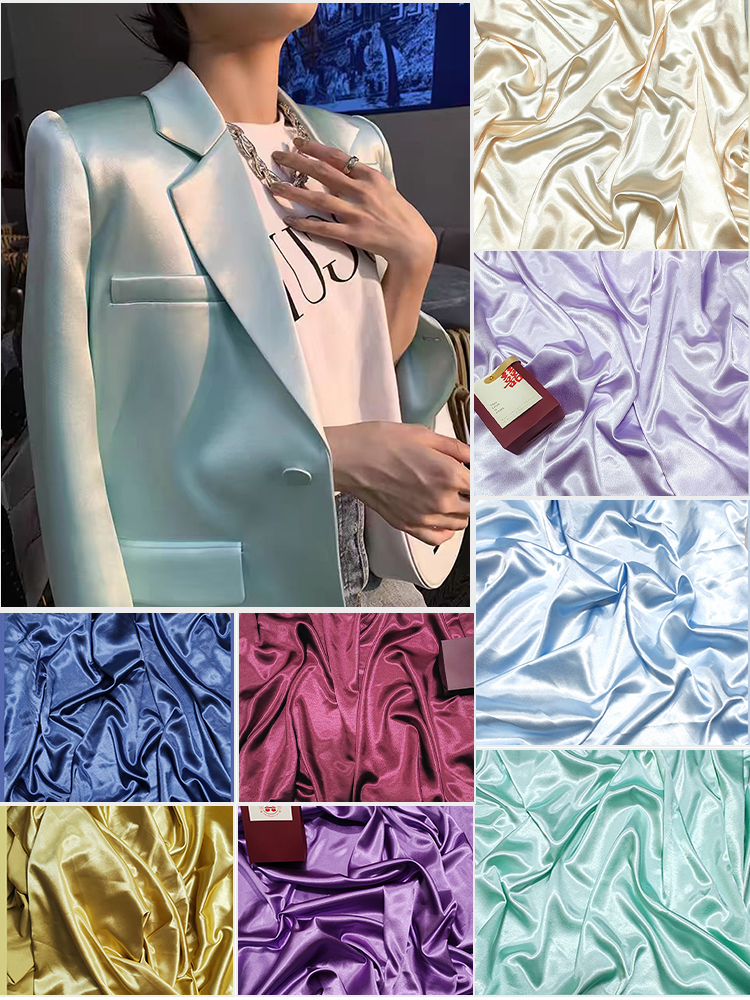 仿醋酸加厚水晶段布料真丝质感绸缎礼服演出服礼包盒diy西装面料