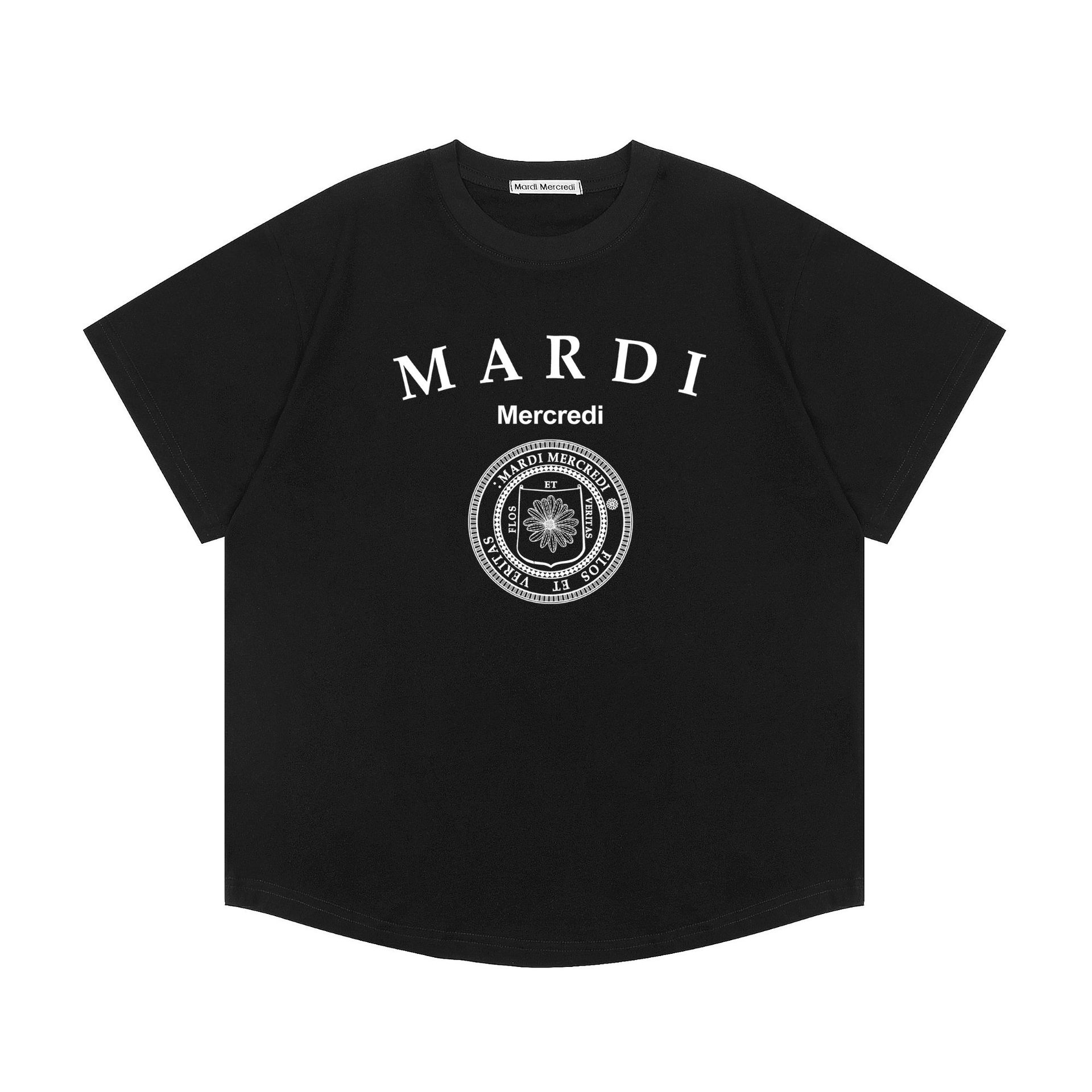 現物韓国潮牌Mardi半袖女性25夏新作デイジープリント丸襟純綿上着tシャツ代発