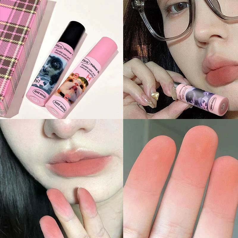 Матовая помада-крем (KEKEMOOD) Velvet Tint — оттенки Milk & Rose, легкая длительная стойкость