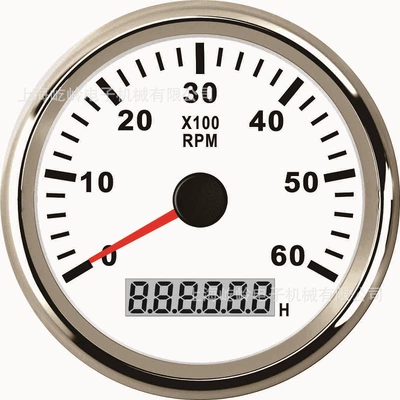 gasoline engine modified Universal | automobile instrument - silver-edge-white-background-0-6000rpm