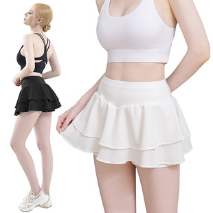 Amazon 2023 Short Yoga Sports Skirt Women Running Fitness Pocket Tennis Skirt Golf Skirt Cross Border
