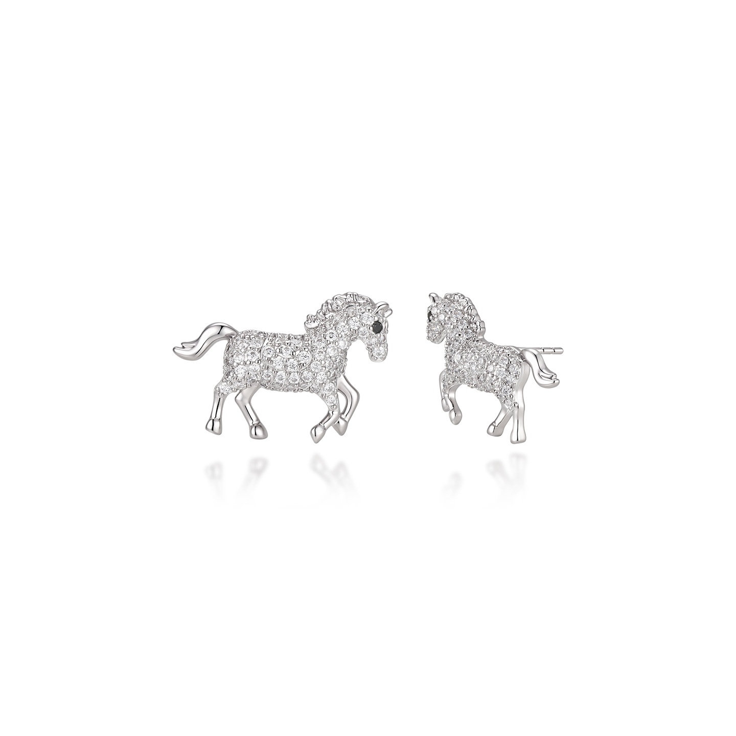Xuping estilo incrustado joyas artificiales pequeñas orejas de aleación de cobre chapado blanco lindo elegante temperamento auriculares zodiacal
