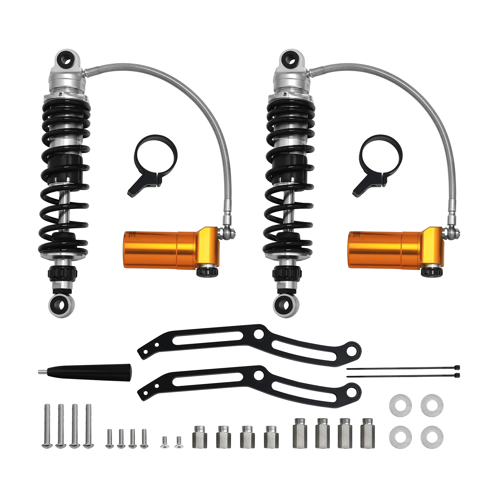 Suitable for Harley-Davidson Road Glide, Road King, and Road Glide Modified Rear Shock Absorbers Ohlins Small Gold Bottle Nitrogen Rear Shock Absorbers