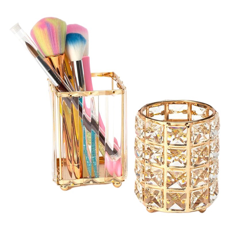 Princess Nail Art Pen Container Ins Style Nordic Crystal Nail Art Brush Storage Pen Container Cosmetic Brush Container Acrylic Pen Container