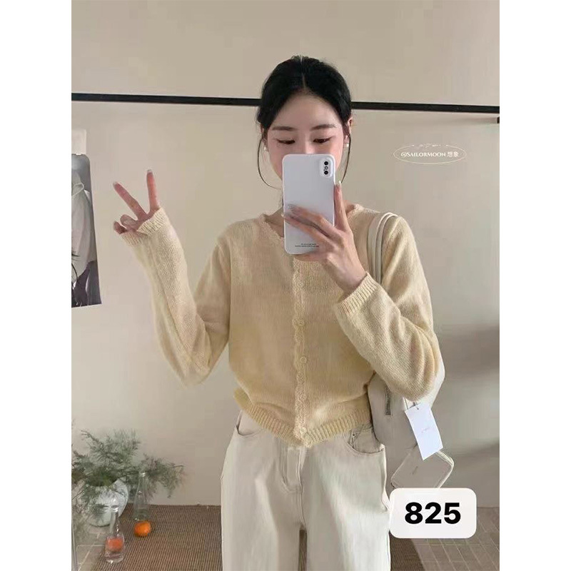 Pure Girl's Knitted Woolen Cardigan with Long Sleeves, Elegant, Casual, Comfortable, Simple and High-End Factory Wholesale