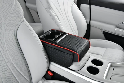 car armrest box booster pad: Armrest box pad - 813black-and-red-line
