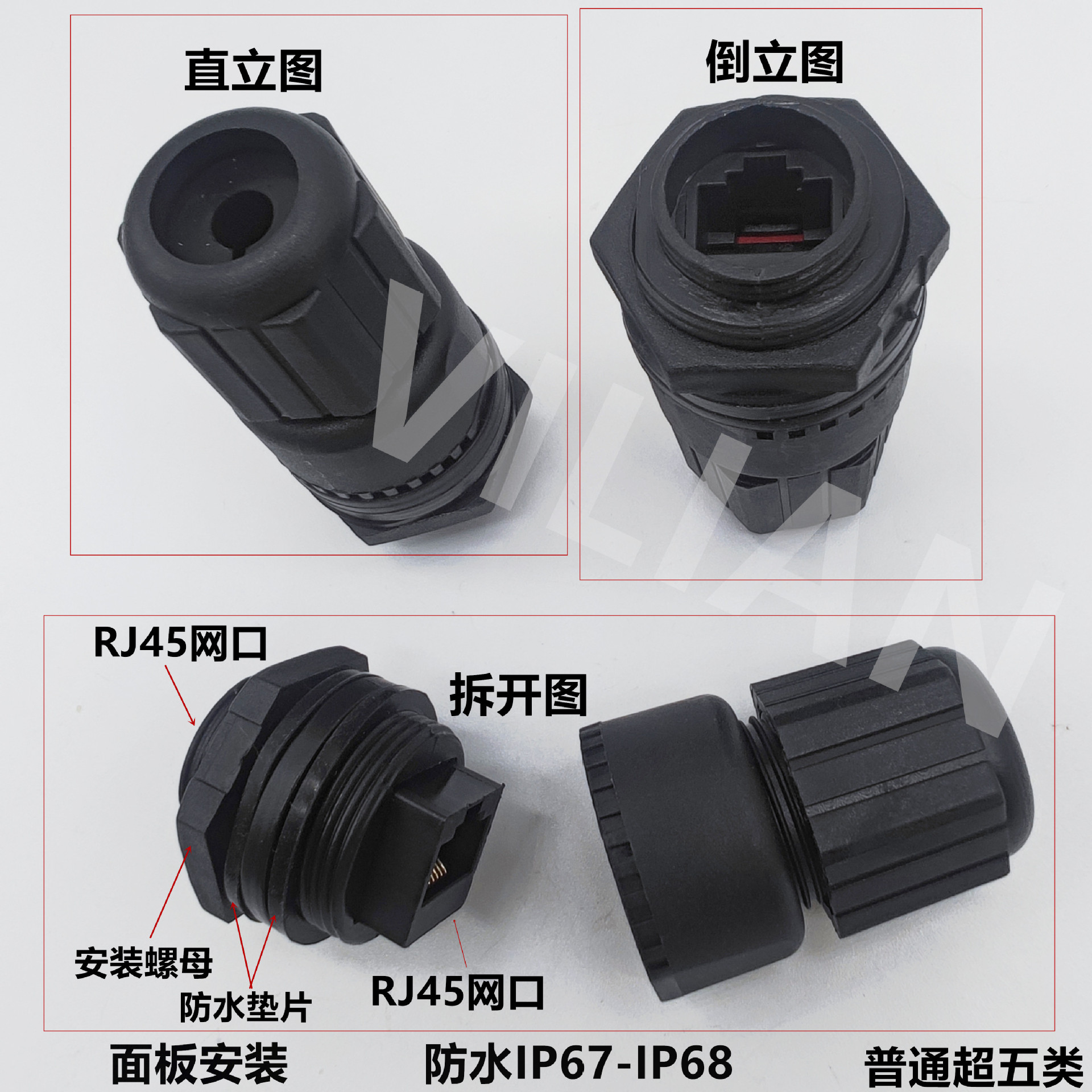 M25����������RJ45��̫��8P8C�����߶Խ��ӳ���ˮ��������������