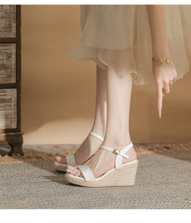 Sandal cao gót nữ hở mũi đế xuồng gót 9 cm — màu trắng ngà chi tiết 13