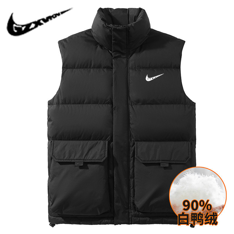 남성복 2025 가을 다운 조끼 보온 조끼 민소매 다운 재킷 커플 조끼 작업복 조끼 여성용