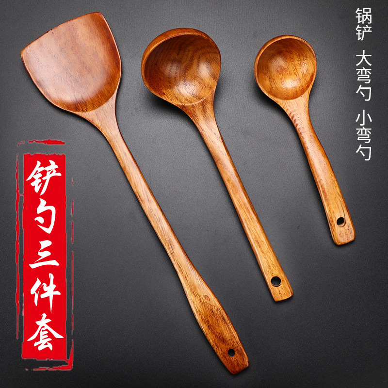 Cuchara de madera cuchara de sopa doméstica cuchara de mango largo cuchara de madera cuchara de arroz cuchara