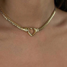 K 58890 Titanium Steel Heart Clavicle Necklace �Ѹְ�������