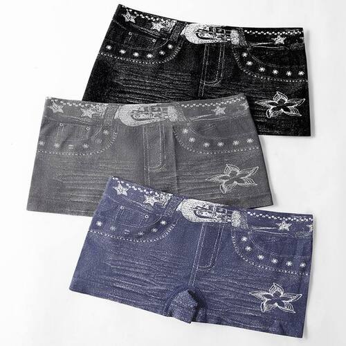 Seamless boxer pants, imitation jeans, women's safety pants, leggings, women's waist, anti-exposure boxers