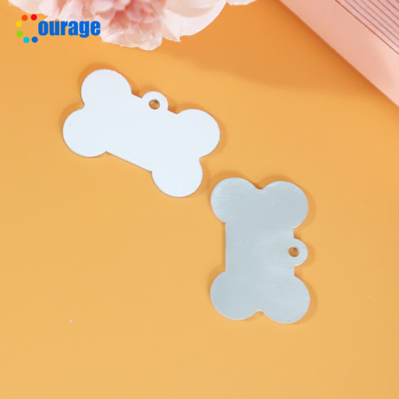 DIY thermal transfer printing pet tag dog tag pendant bone size identity metal tag