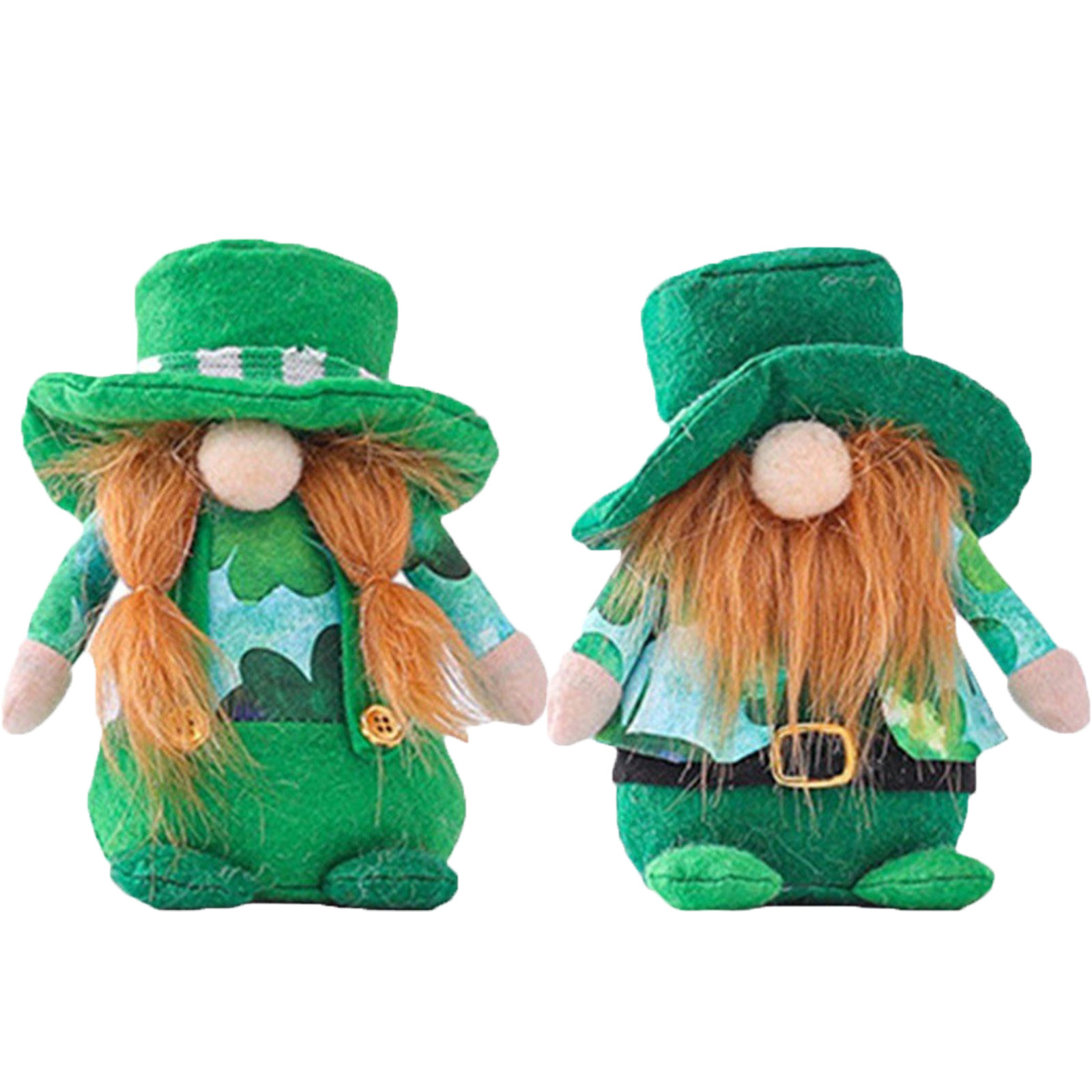 Nueva decoración del Día de Patrick Irlandés Verde pequeña muñeca sin rostro muñeca creativa hoja verde enano adornos