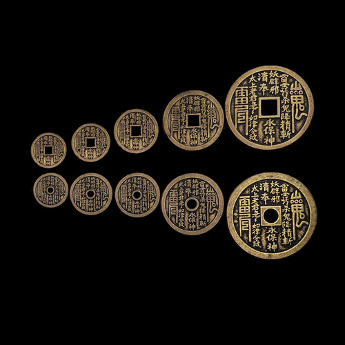 Manufacturer wholesale antique brass mountain ghost money ornaments, gossip money pendant, pressure winning money, home feng shui, copper coin safety buckle