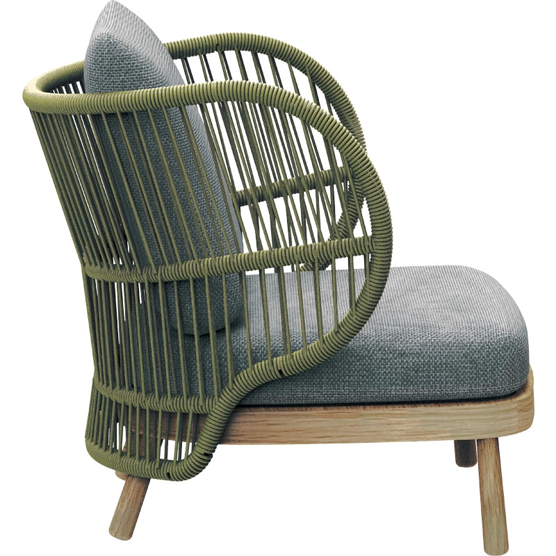 Casual sofá de caña sillas de tejido al aire libre muebles de patio balcón jardín al aire libre perezoso mesa de té combinación nórdica