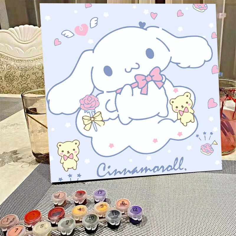 デジタル油絵diyの塗り絵の子供は漫画のアニメを埋めて色を塗ります。|undefined