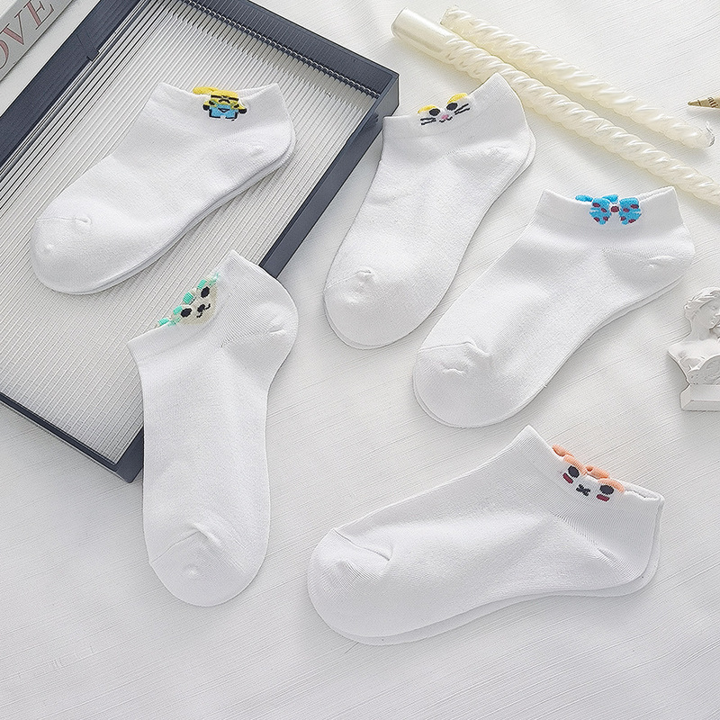 White Socks Women's Short Socks Spring and Summer Ultra-thin Solid Color Academy-style Sweet Cute Sweat-wicking Women's Short Socks