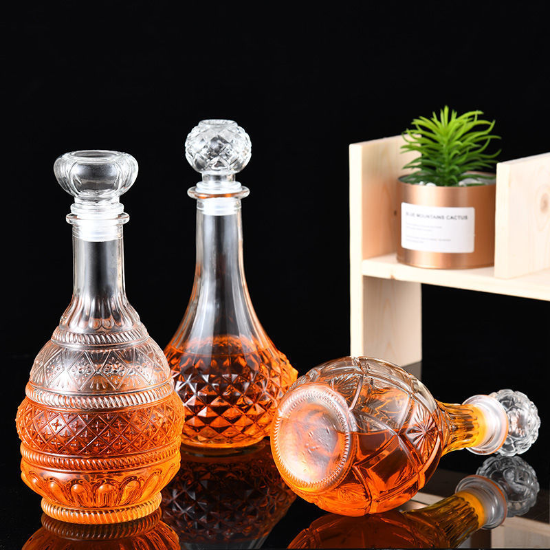 Botellas de vino de vidrio al por mayor despierta botellas de vino domésticas botellas vacías dispensador de vino de alta calidad botellas de vino extranjero almacenamiento de vino