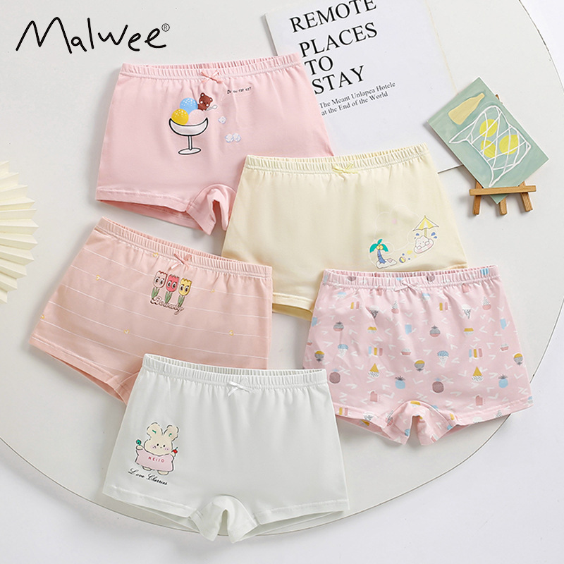 Malwee transfronterizo ropa interior de niñas europeas y estadounidenses suave transpirable piel elástica cómoda para niños pantalones cortos para bebés
