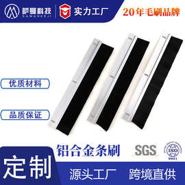 铝合金条刷工业毛刷条机床阻燃V0防尘密封钢丝尼龙条刷软毛耐高温