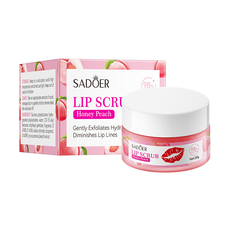 全英文咖啡豆唇部磨砂膏 SADOER秋冬季保湿唇周唇膏跨境外贸批发|undefined
