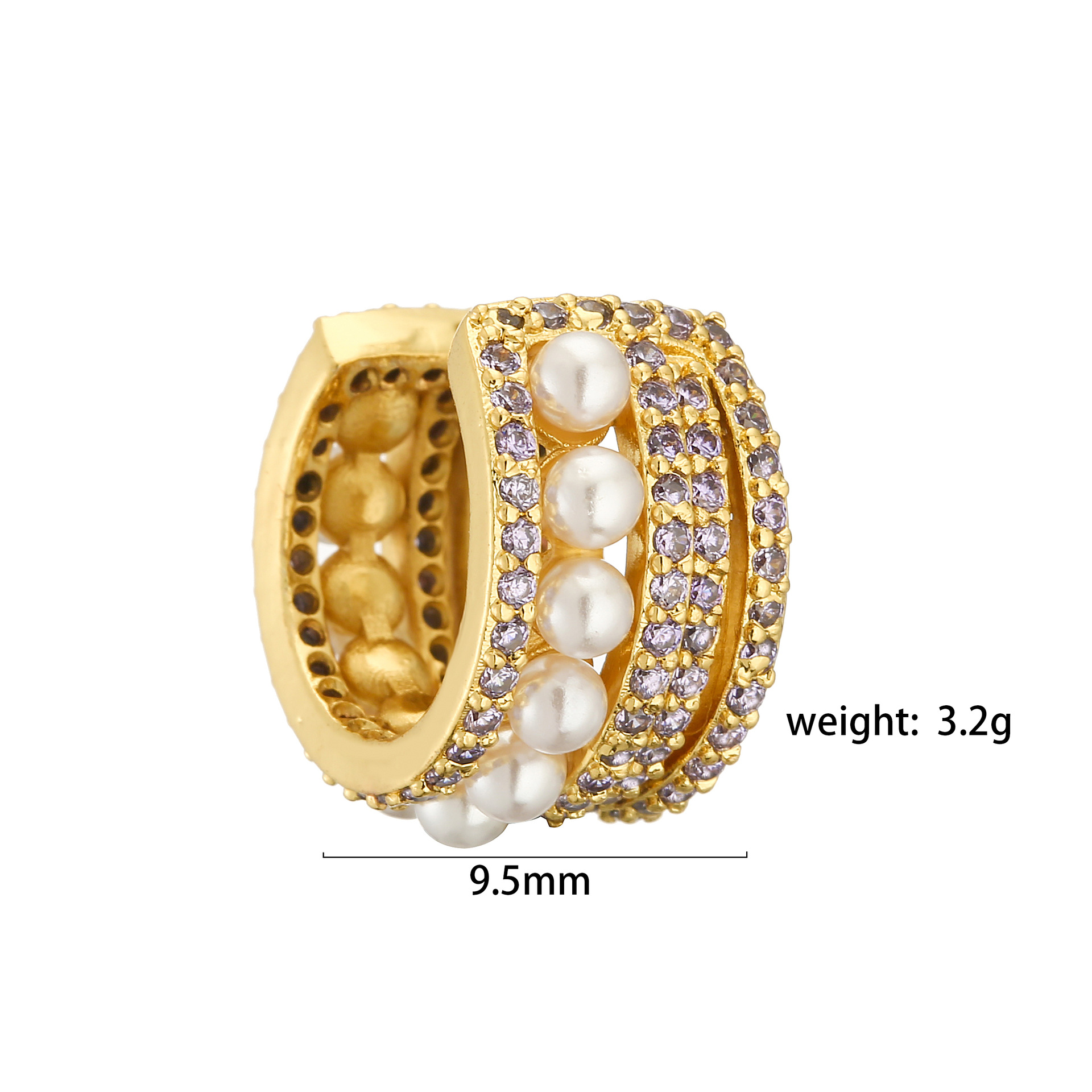 Party Occasion Copper Material 1 Piece Retro Shiny Round Star Inlay Copper Artificial Pearls Zircon Ear Clips
