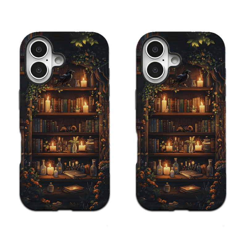 Cross-Border Halloween Themed Bookshelf Magnetic Film Two-In-One Case Suitable for Apple 17Pro and Samsung S25Fe Mobile Phones