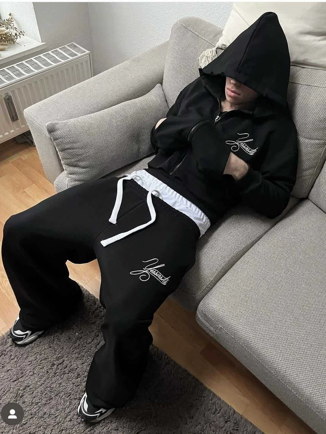 Повседневные брюки оверсайз, хип‑хоп спортивный стиль, S–XL, серый и чёрный