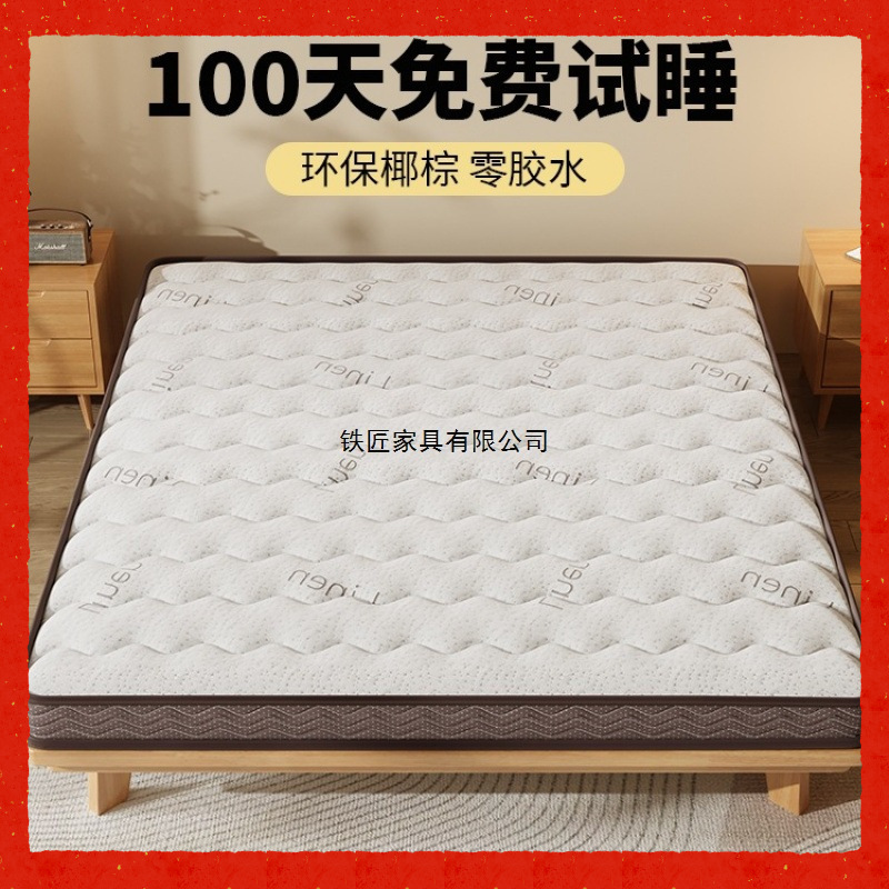 Natural Coconut Palm Mattress Hard Cushion for Home Bedroom Popular Palm Waist and Spine Protector 10cm Mattress for Rent