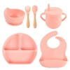 Y12 Smile Face Date+Silicone Bowl+Deldoor Pocket+Woodpower Spoon Fork+Pharise Cup