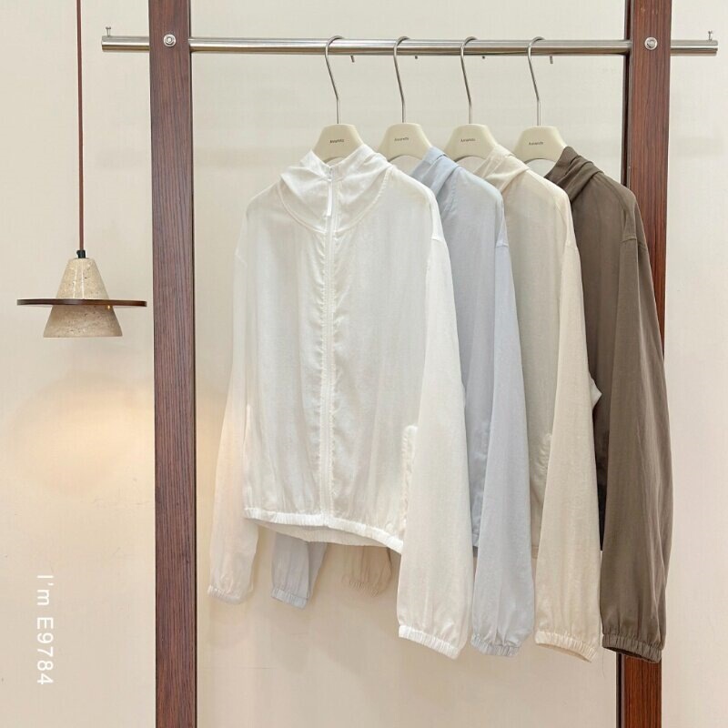 Must-Buy【78 Lenzing Tencel~Linen Cotton】Hooded Jacket for Women, Summer Thin Airy Sunscreen Top