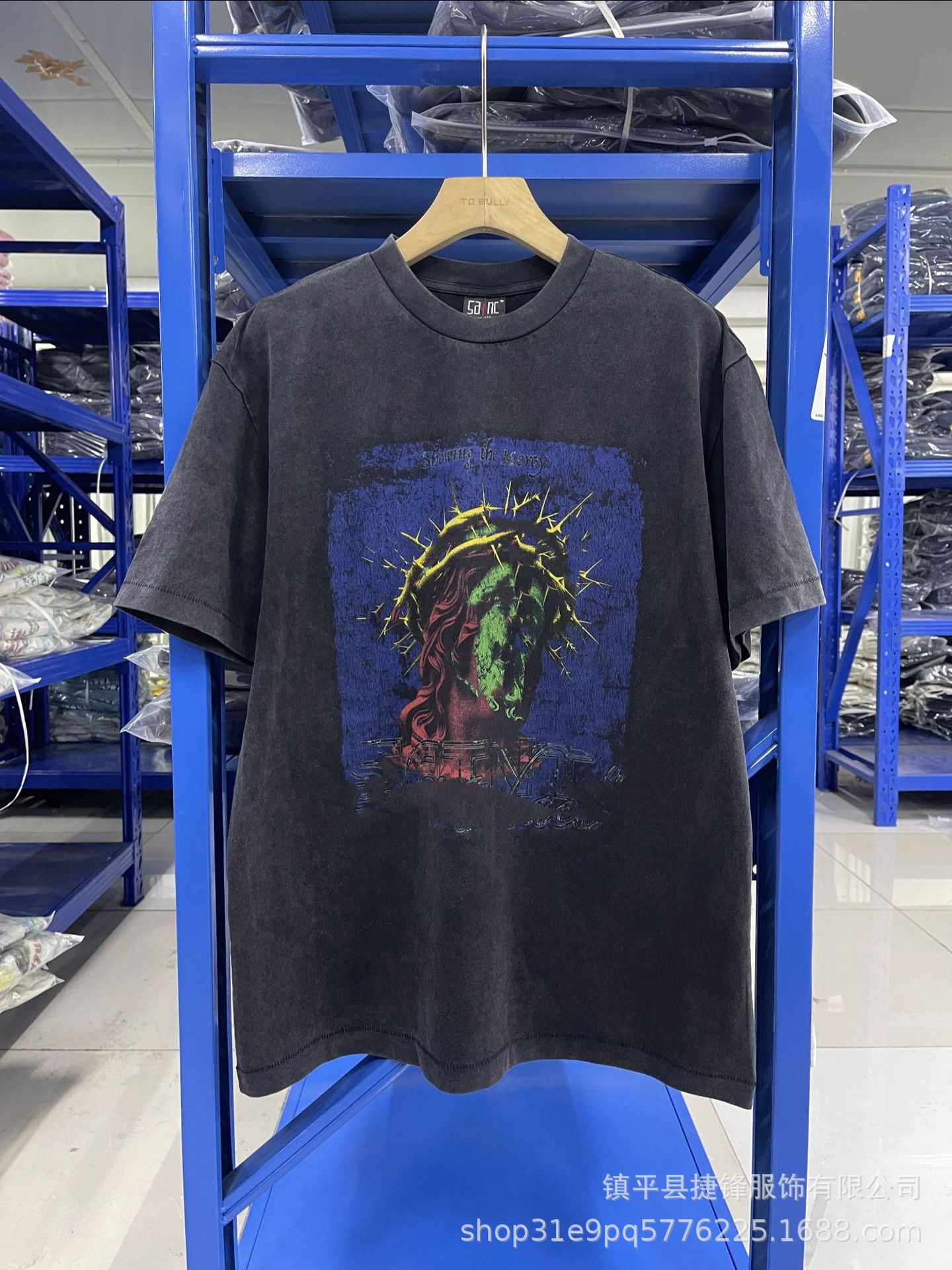 クロスボーダーの新型欧米のファッションブランドのレトロな水洗いは古い落書きをします。