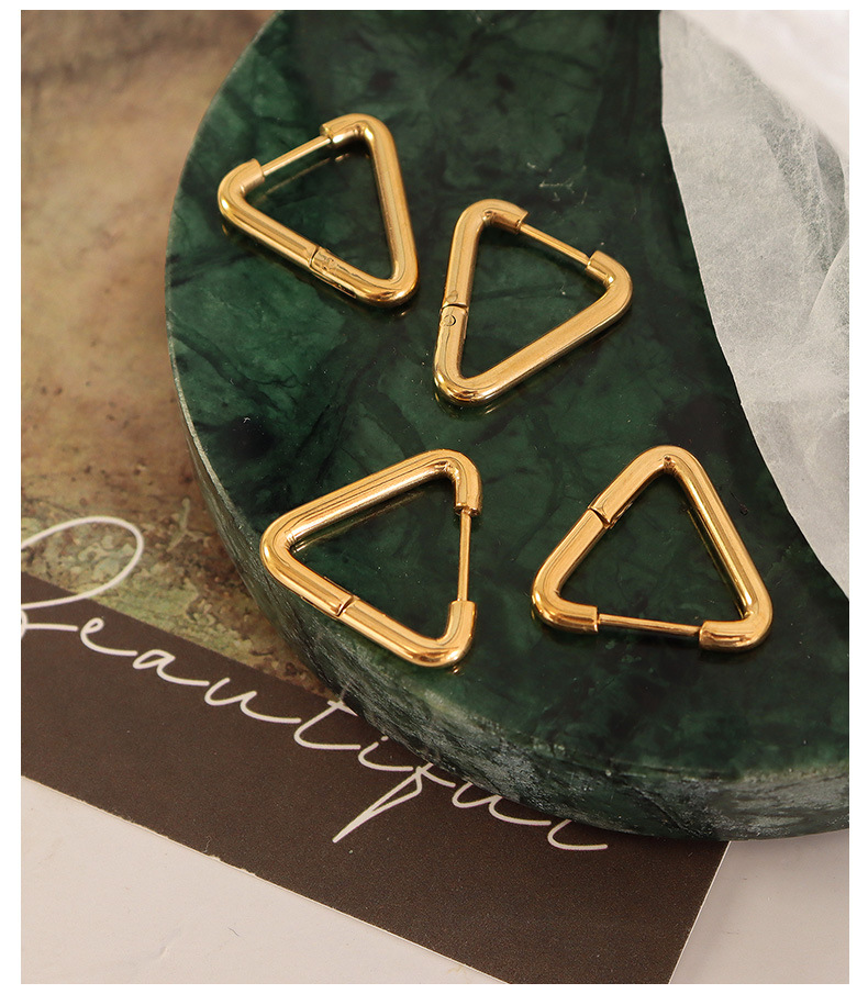 autumn and winter three-dimensional geometric titanium steel earrings